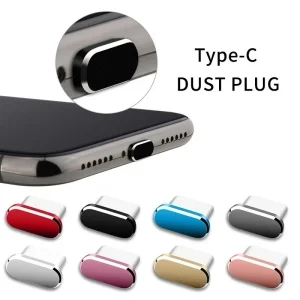 Type C Charging Port Dust Plug Metal Stopper Protector Anti-Dust Cover 2 Pcs
